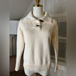 Lauren Ralph Lauren | Cream Hook Toggle Collar Sweater